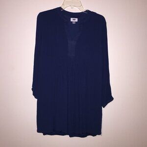 Deep Turquoise Tunic 3/4 sleeves Medium